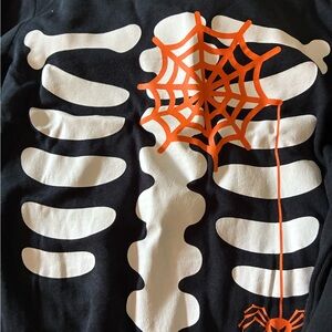 Kids Skeleton Pajama Set with Spider Web Design